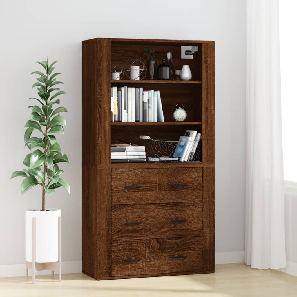 Skříň Highboard Betonově Šedá Kompozitní Dřevo