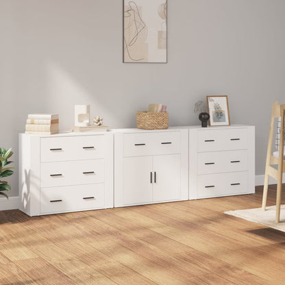 Příborníky 3 Ks Betonově Šedé Kompozitní Dřevo