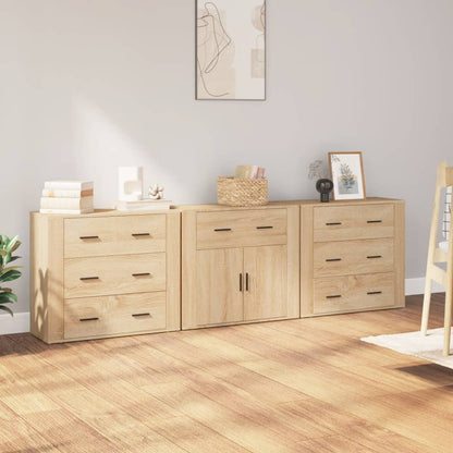 Příborníky 3 Ks Betonově Šedé Kompozitní Dřevo