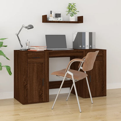 Psací Stůl Se Skříňkou Černý Kompozitní Dřevo