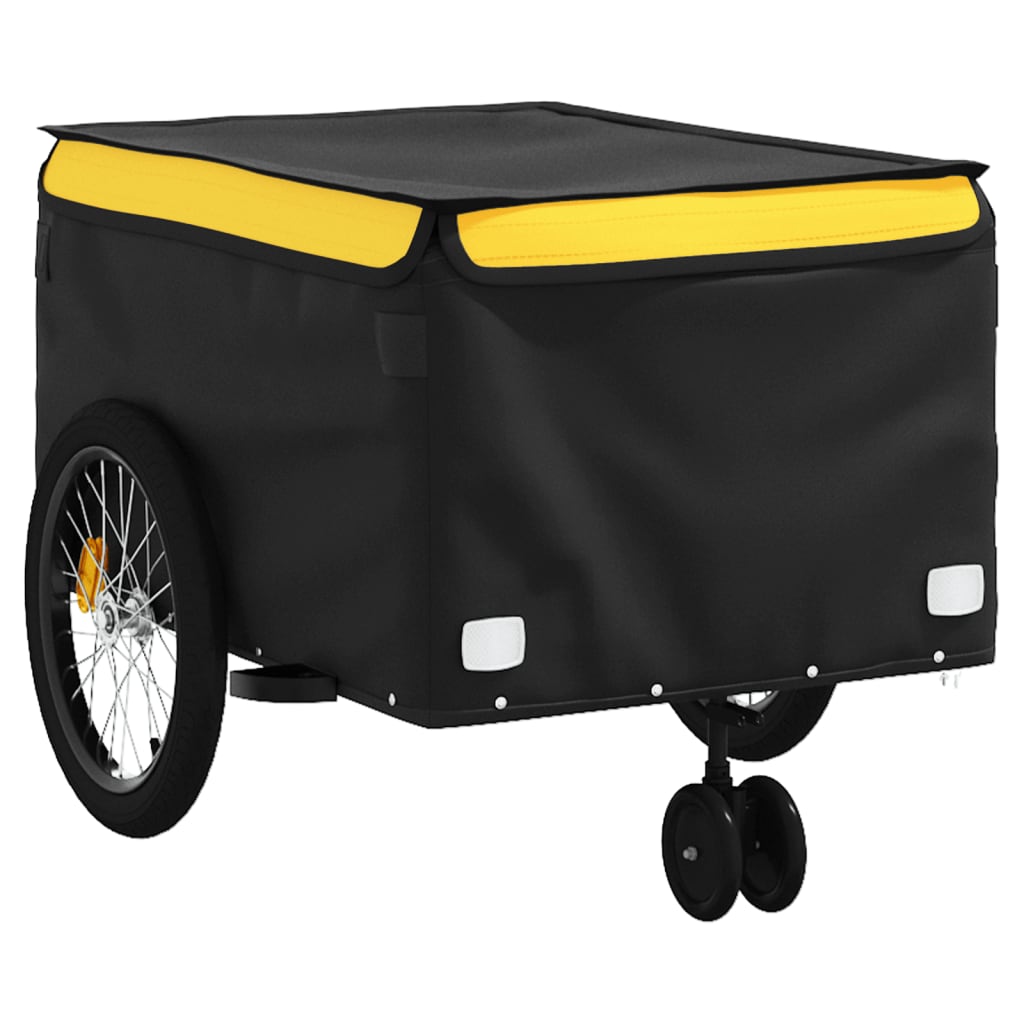 Vozík za kolo černý a žlutý 45 kg železo