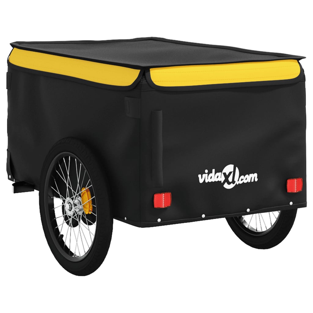Vozík za kolo černý a žlutý 45 kg železo