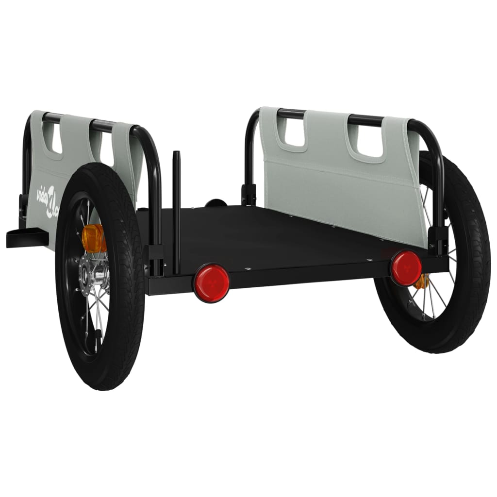 Vozík za kolo šedý oxfordská tkanina a železo