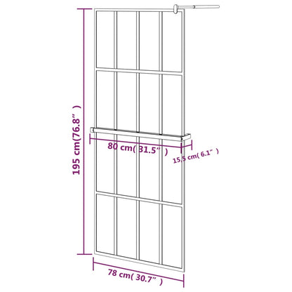 Zástěna Do Průchozí Sprchy S Policí Černá Esg/Hliník