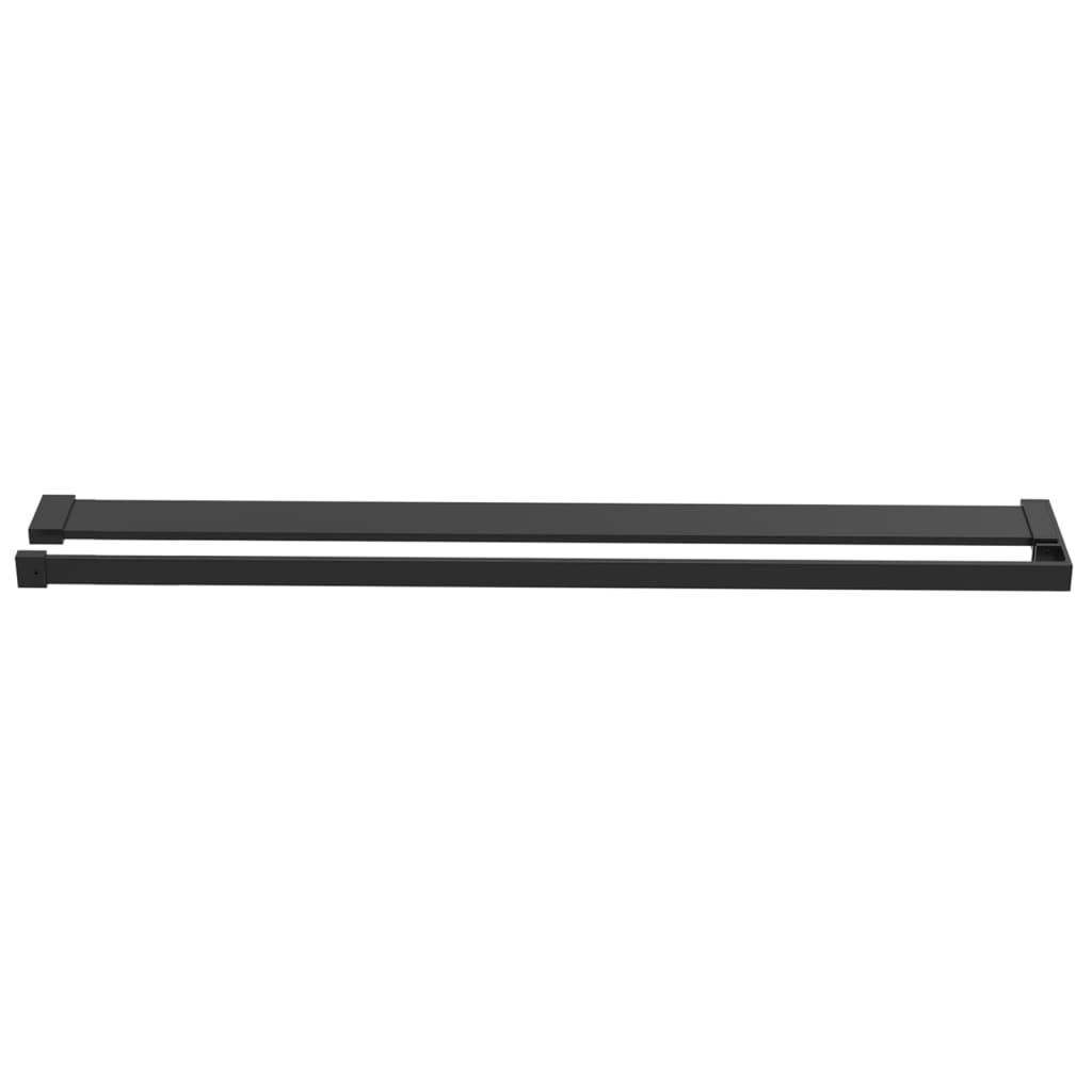 Zástěna Do Průchozí Sprchy S Policí Černá 80X195 Cm Esg/Hliník