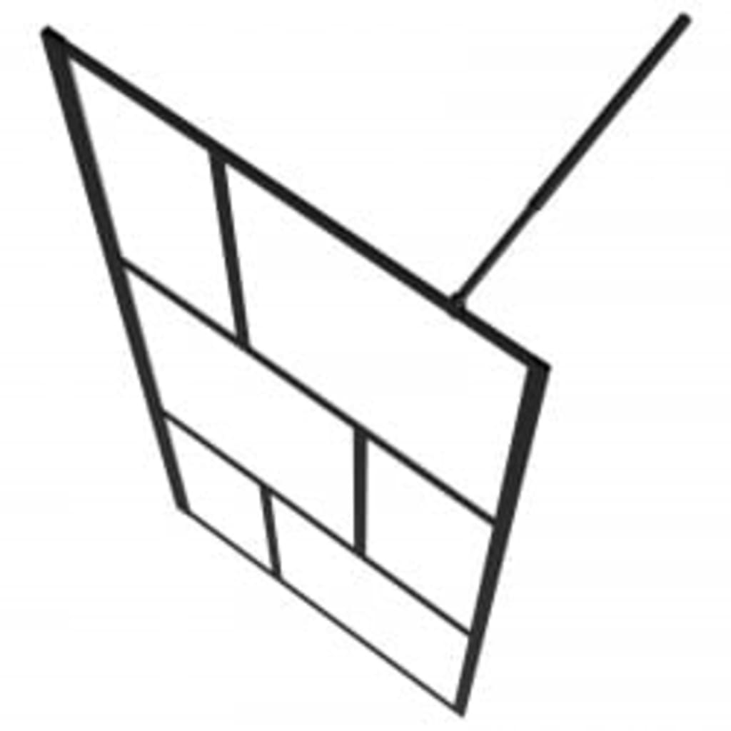 Zástěna Do Průchozí Sprchy S Policí Černá Esg/Hliník