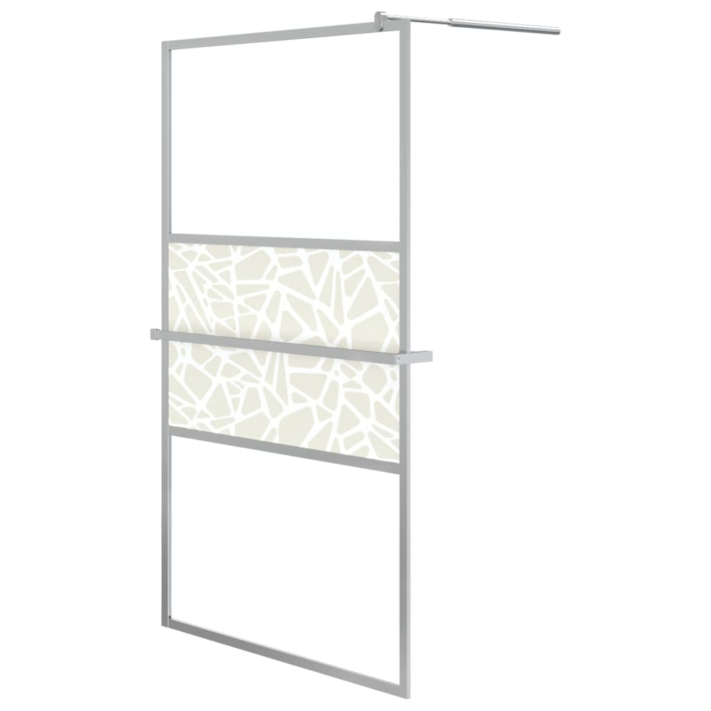 Zástěna Do Průchozí Sprchy S Policí Chrom 115X195 Cm Esg/Hliník