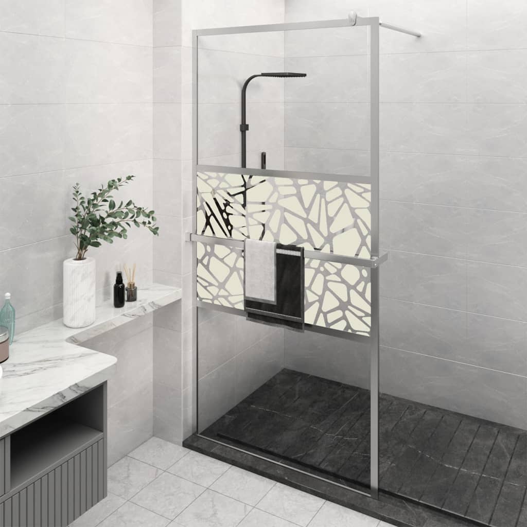 Zástěna Do Průchozí Sprchy S Policí Chrom 115X195 Cm Esg/Hliník