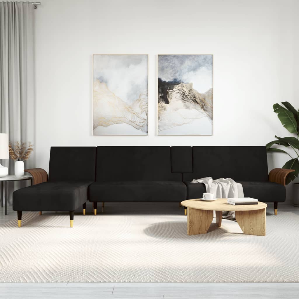 Rozkládací Pohovka Ve Tvaru L 279X140X70 Cm Samet