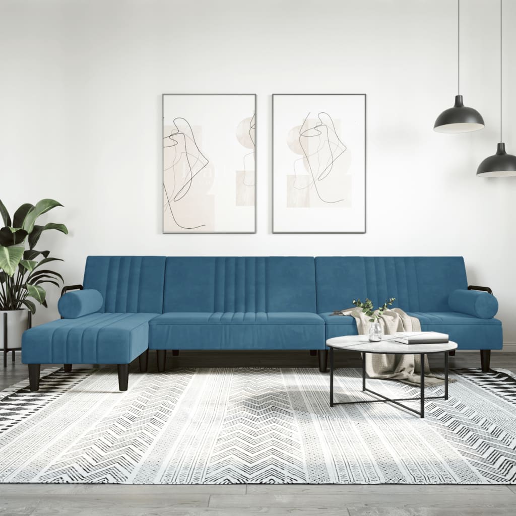 Rozkládací Pohovka Ve Tvaru L 260 X 140 X 70 Cm Samet