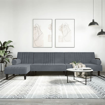 Rozkládací Pohovka Ve Tvaru L 260 X 140 X 70 Cm Samet