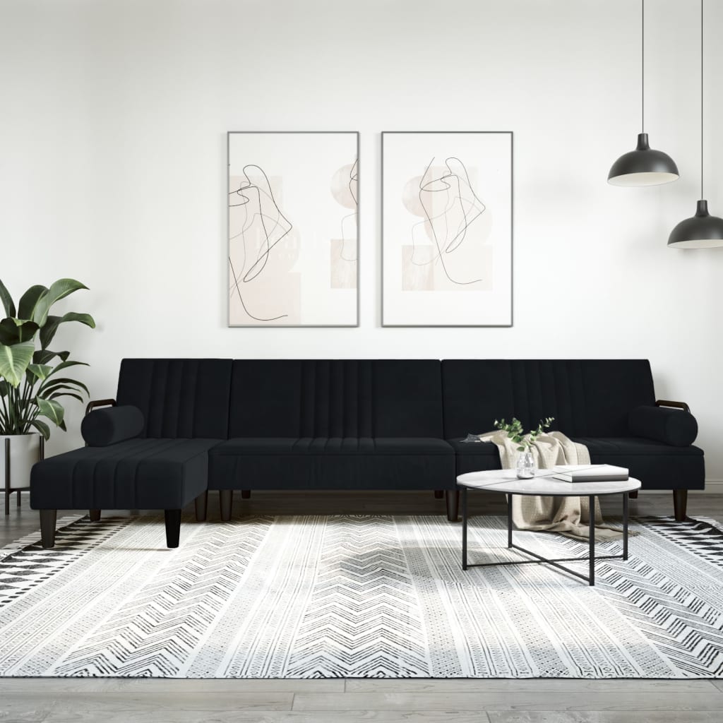 Rozkládací Pohovka Ve Tvaru L 260 X 140 X 70 Cm Samet