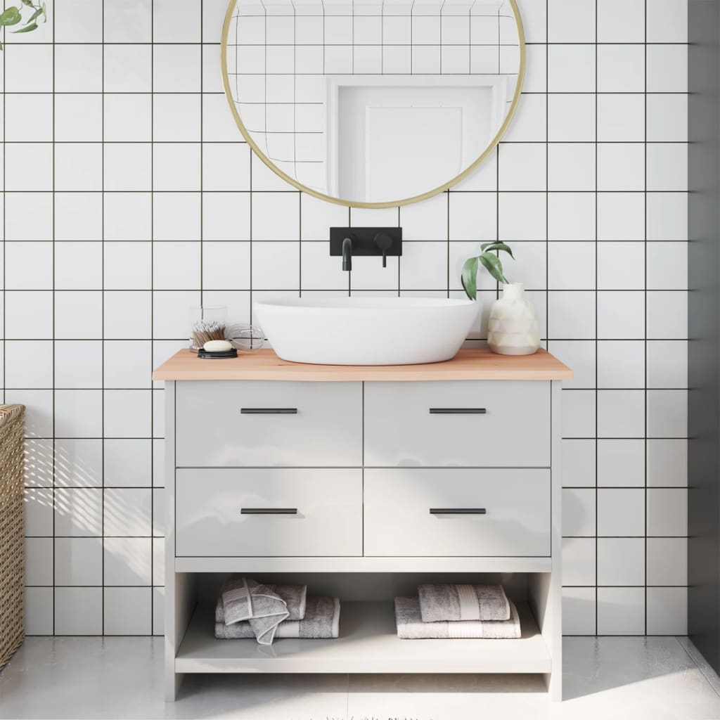 Koupelnová Deska 40X40X(2-6) Cm Neošetřené Masivní Dřevo Přírodní