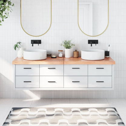 Koupelnová Deska Hnědá 40X60X(2-4) Cm Ošetřený Masivní Dřevo Světle Hnědá