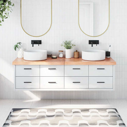 Koupelnová Deska Hnědá 40X60X(2-4) Cm Ošetřený Masivní Dřevo Světle Hnědá