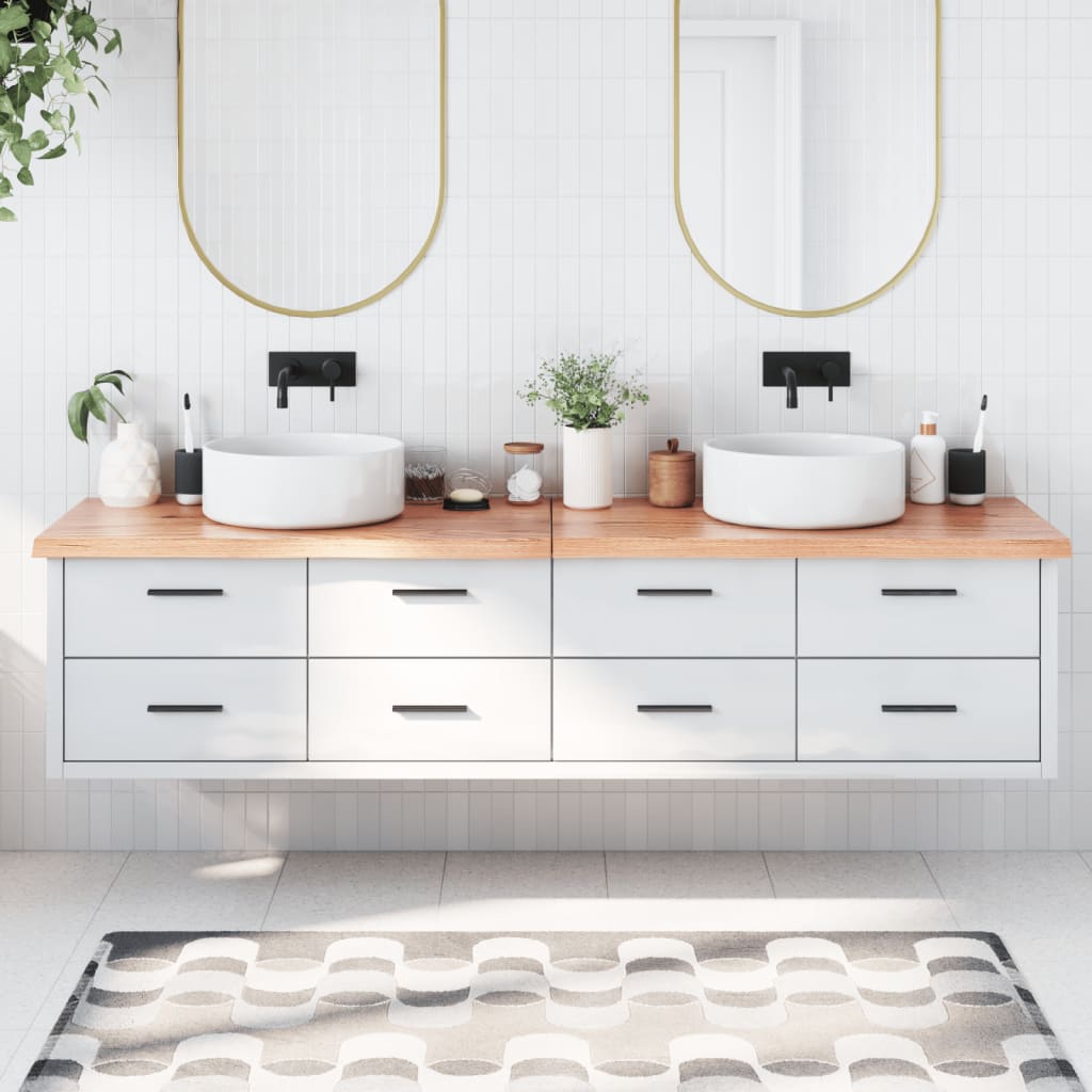 Koupelnová Deska Hnědá 40X60X(2-4) Cm Ošetřený Masivní Dřevo Světle Hnědá