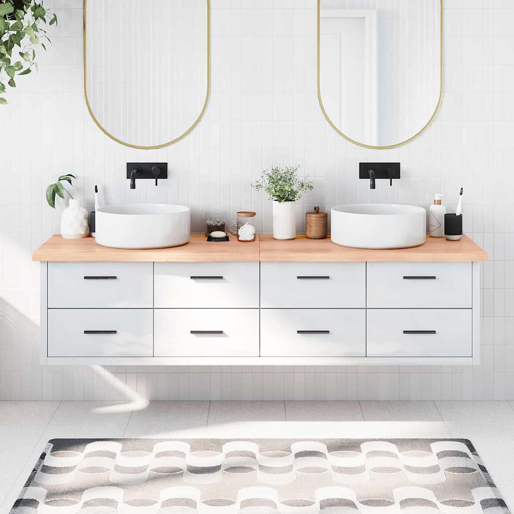 Koupelnová Deska Hnědá 40X60X(2-4) Cm Ošetřený Masivní Dřevo Světle Hnědá