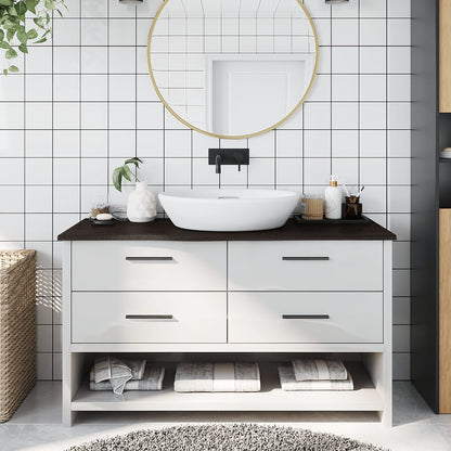 Koupelnová Deska 40X50X(2-4) Cm Ošetřený Masivní Tmavě Hnědá