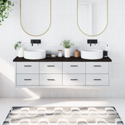 Koupelnová Deska 140X40X(2-4) Cm Ošetřený Masiv Tmavě Hnědá