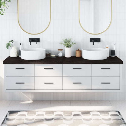 Koupelnová Deska 40X50X(2-4) Cm Ošetřený Masivní Tmavě Hnědá