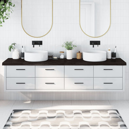 Koupelnová Deska 140X40X(2-4) Cm Ošetřený Masiv Tmavě Hnědá