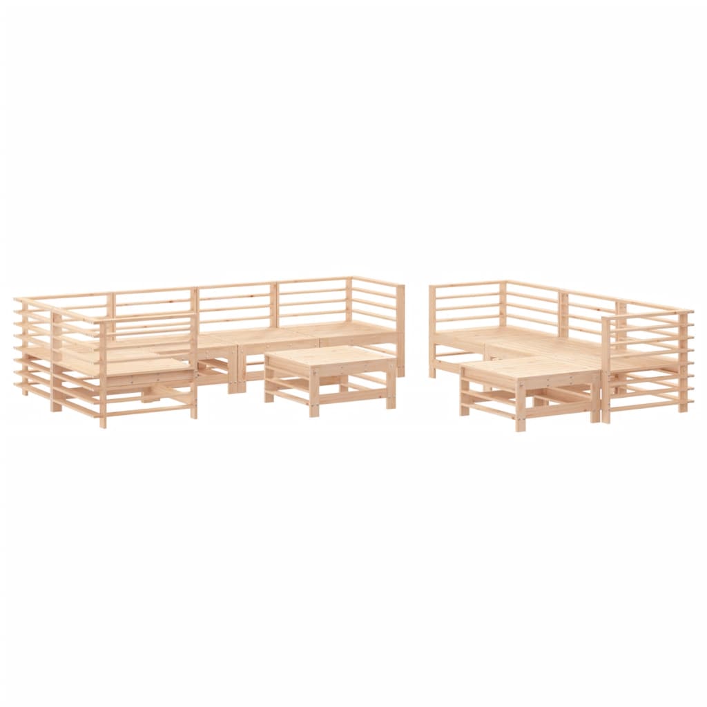 10Dílná Zahradní Sedací Souprava S Poduškami Masivní Dřevo