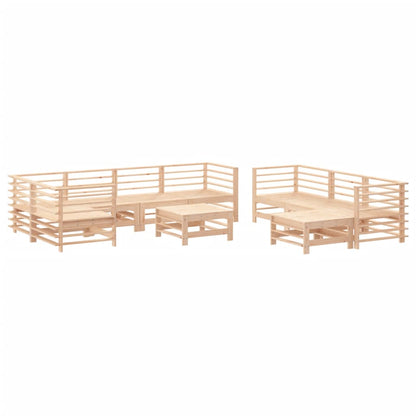 10Dílná Zahradní Sedací Souprava S Poduškami Masivní Dřevo