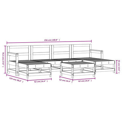 7Dílná Zahradní Sedací Souprava Masivní Dřevo Douglasky