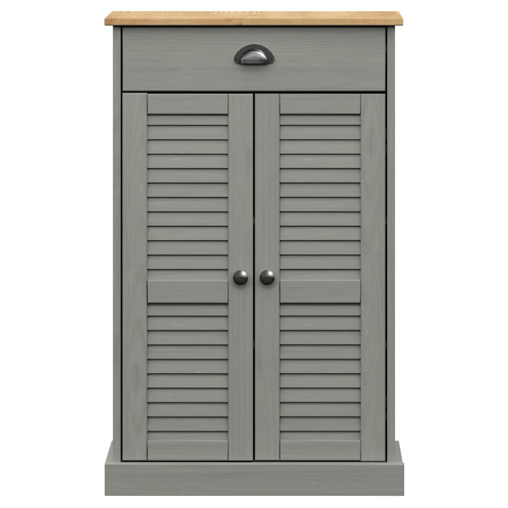 Botník Vigo Šedý 60 X 35 X 96 Cm Masivní Borové Dřevo