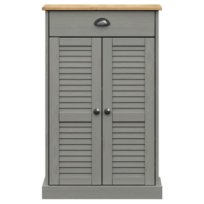 Botník Vigo Šedý 60 X 35 X 96 Cm Masivní Borové Dřevo