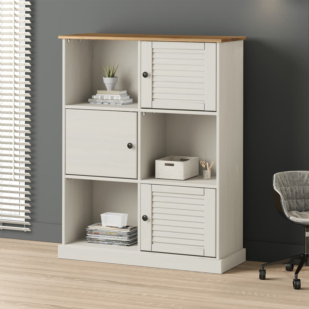 Knihovna Vigo 90 X 35 X 114,5 Cm Masivní Borové Dřevo