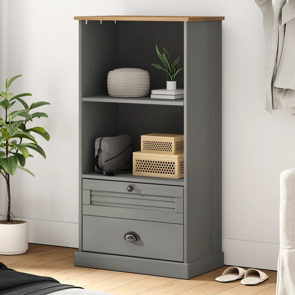 Knihovna Vigo 60 X 35 X 114,5 Cm Masivní Borové Dřevo
