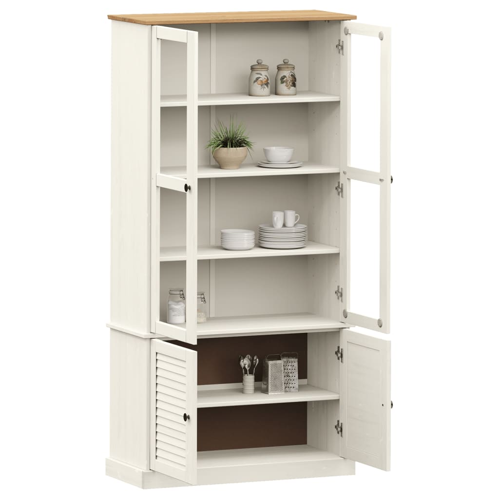Prosklená Vitrína Vigo 85X35X170 Cm Masivní Borové Dřevo