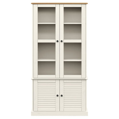 Prosklená Vitrína Vigo 85X35X170 Cm Masivní Borové Dřevo