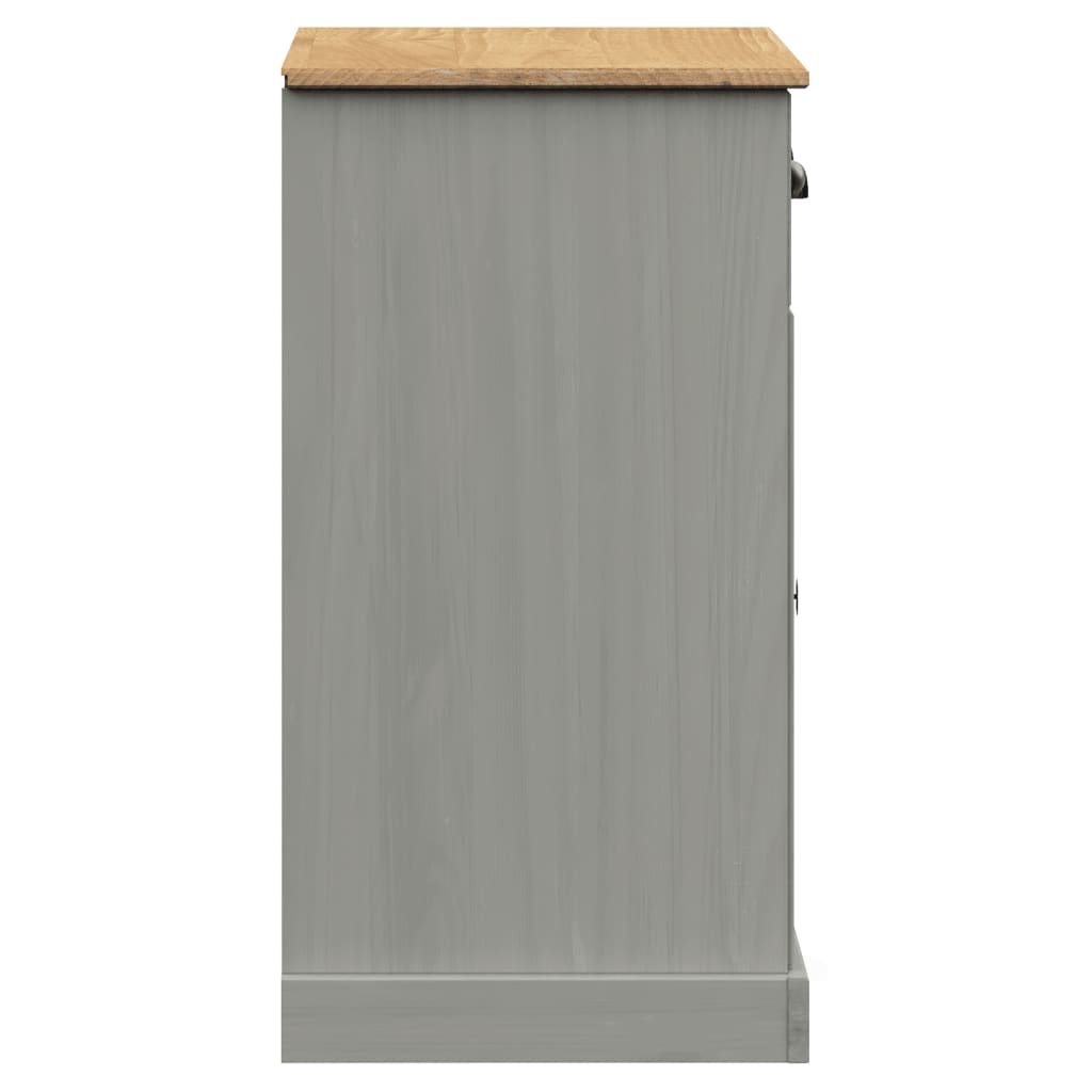 Příborník Se Zásuvkami Vigo 78X40X75 Cm Šedý Masivní Borovice
