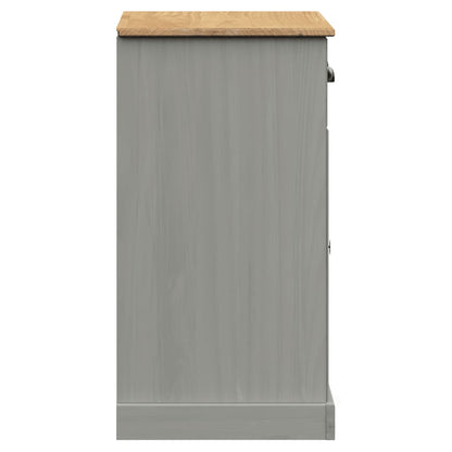 Příborník Se Zásuvkami Vigo 78X40X75 Cm Šedý Masivní Borovice