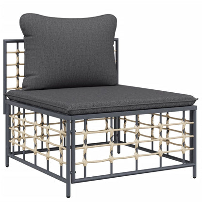 9Dílná Zahradní Sedací Souprava S Poduškami Antracit Polyratan