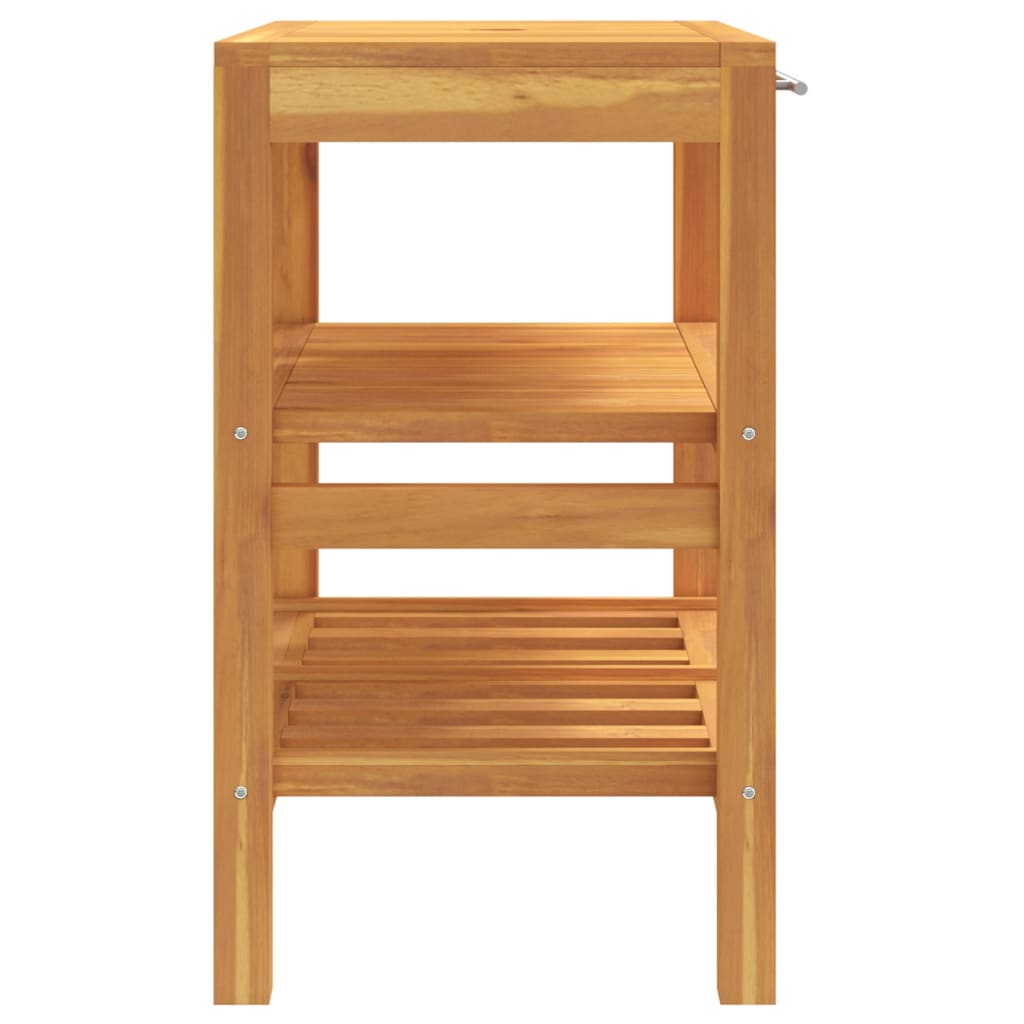 Koupelnová Skříňka Se 2 Policemi 74 X 45 X 75 Cm Masivní Dřevo