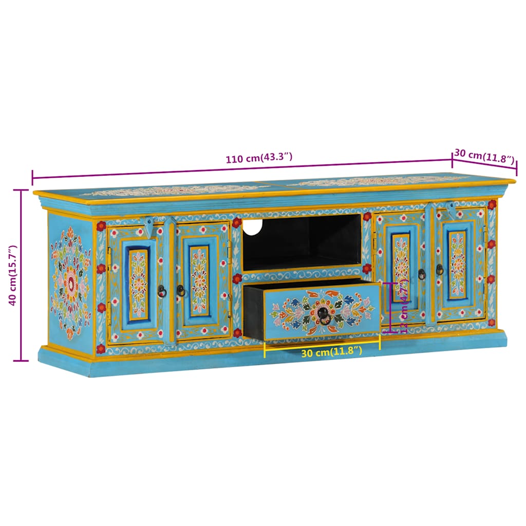 Tv Skříňka 110 X 30 X 40 Cm Masivní Mangovníkové Dřevo