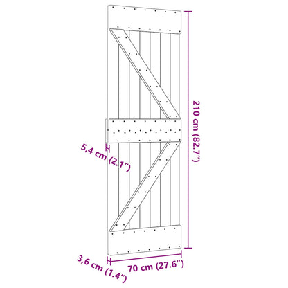Dveře Narvik Přírodní 70 X 210 Cm Masivní Borové Dřevo