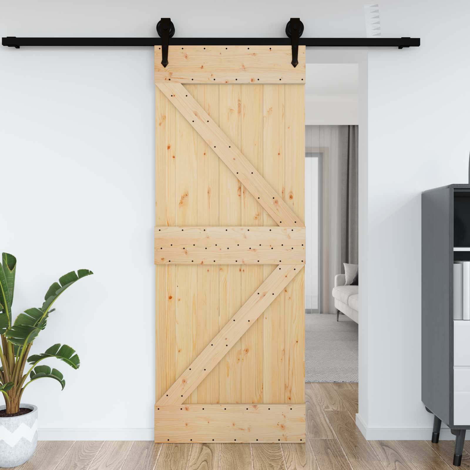 Dveře Narvik Přírodní 85 X 210 Cm Masivní Borové Dřevo