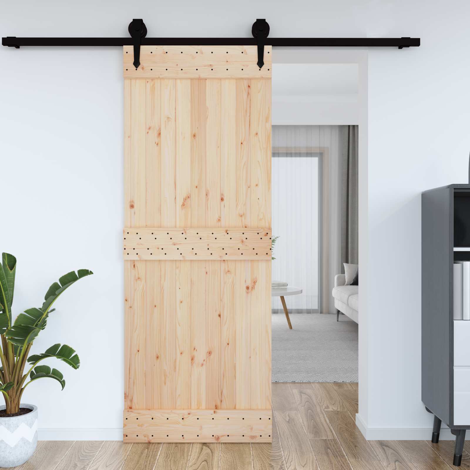 Dveře Narvik Přírodní 85 X 210 Cm Masivní Borové Dřevo
