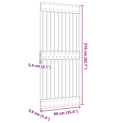 Dveře Narvik Přírodní 90 X 210 Cm Masivní Borové Dřevo