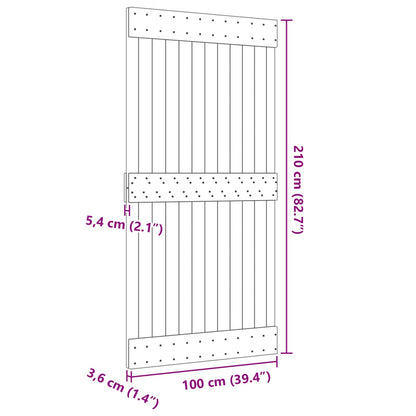 Dveře Narvik Přírodní 100 X 210 Cm Masivní Borové Dřevo