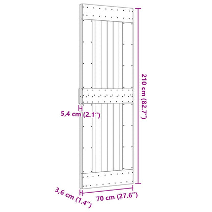 Dveře Narvik Přírodní 70 X 210 Cm Masivní Borové Dřevo