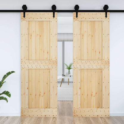 Dveře Narvik Přírodní 80 X 210 Cm Masivní Borové Dřevo