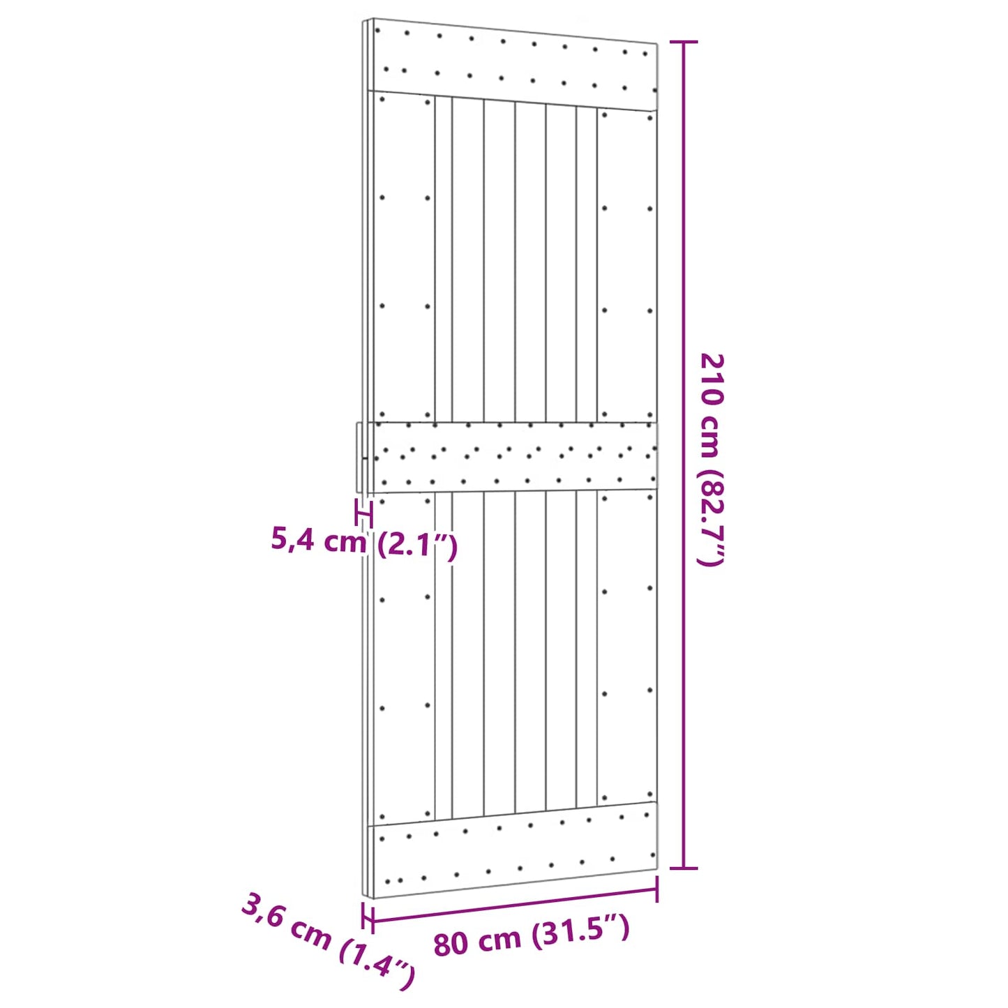 Dveře Narvik Přírodní 80 X 210 Cm Masivní Borové Dřevo