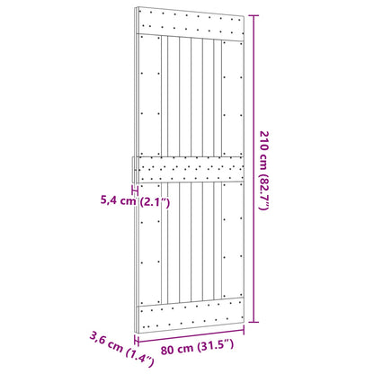 Dveře Narvik Přírodní 80 X 210 Cm Masivní Borové Dřevo