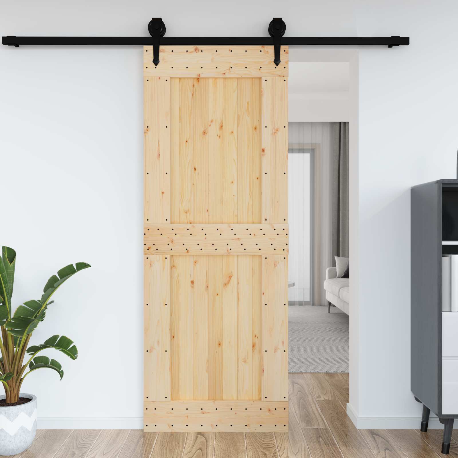 Dveře Narvik Přírodní 85 X 210 Cm Masivní Borové Dřevo