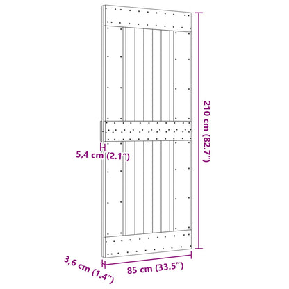 Dveře Narvik Přírodní 85 X 210 Cm Masivní Borové Dřevo